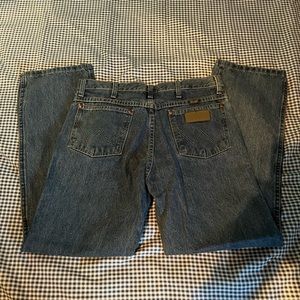 WORN TEICE, DONT FIT WRANGLER SLIM FIT COWBOY CUT ROUGH STONE JEANS 32x30